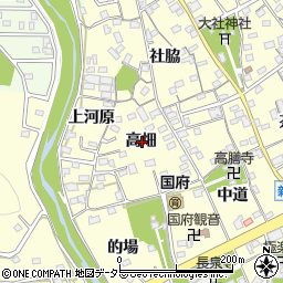 愛知県豊川市国府町高畑周辺の地図
