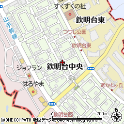 京都府八幡市欽明台中央周辺の地図