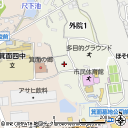 大阪府箕面市外院1丁目5周辺の地図