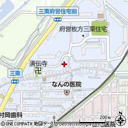 大阪府枚方市三栗周辺の地図