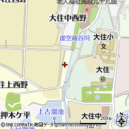 京都府京田辺市大住上西野周辺の地図