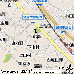 愛知県額田郡幸田町深溝市場周辺の地図