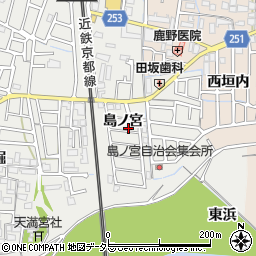 京都府城陽市枇杷庄島ノ宮周辺の地図
