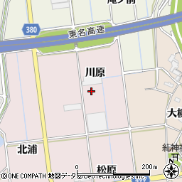 愛知県豊川市麻生田町（川原）周辺の地図