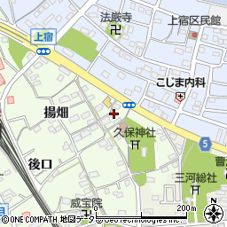 愛知県豊川市久保町（社地）周辺の地図
