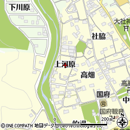 愛知県豊川市国府町上河原周辺の地図