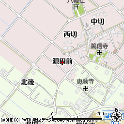 愛知県西尾市熱池町（源田前）周辺の地図