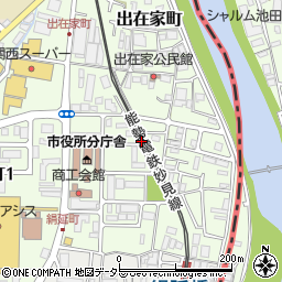 兵庫県川西市出在家町周辺の地図