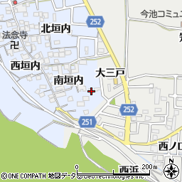 京都府城陽市水主南垣内6周辺の地図