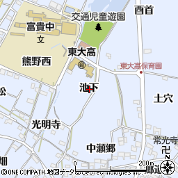 愛知県知多郡武豊町東大高池下周辺の地図
