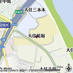 京都府京田辺市大住荒堀周辺の地図