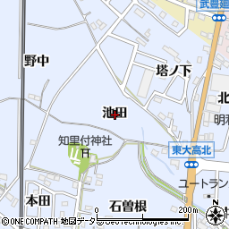 愛知県知多郡武豊町東大高池田周辺の地図