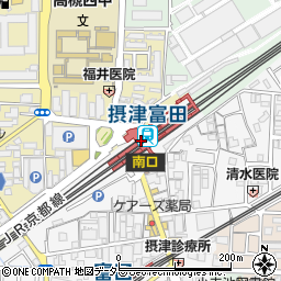 大阪府高槻市周辺の地図