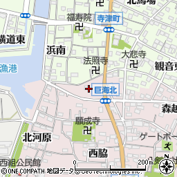 愛知県西尾市巨海町佐円周辺の地図