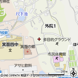 大阪府箕面市外院1丁目6周辺の地図