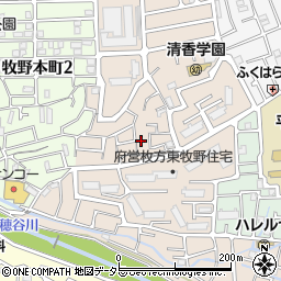 〒573-1151 大阪府枚方市東牧野町の地図