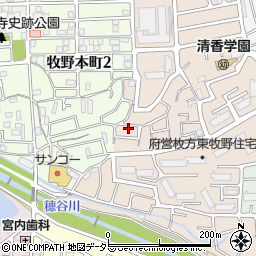 大阪府枚方市東牧野町19-4周辺の地図