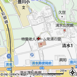 茨木市立福祉施設　障害者デイサービスセンターしみず周辺の地図