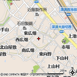 愛知県額田郡幸田町深溝西向野周辺の地図