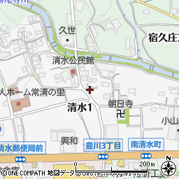大阪府茨木市清水1丁目周辺の地図