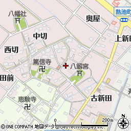 愛知県西尾市熱池町東切周辺の地図