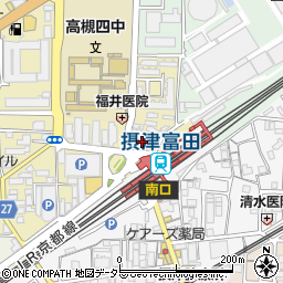 スクール・ワン摂津富田教室周辺の地図