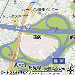 愛知県豊川市麻生田町窪美周辺の地図