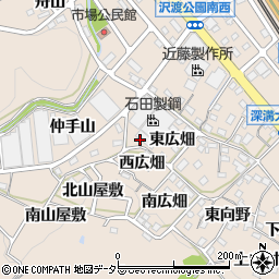 愛知県額田郡幸田町深溝北広畑周辺の地図