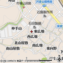 愛知県幸田町（額田郡）深溝（北広畑）周辺の地図