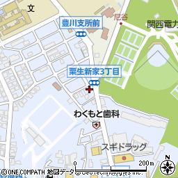 フタバクリーニング粟生店周辺の地図