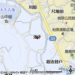 愛知県蒲郡市竹谷町池下周辺の地図