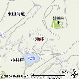 愛知県蒲郡市五井町東郷周辺の地図