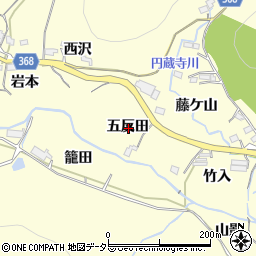 愛知県豊川市御津町金野五反田周辺の地図