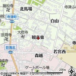 愛知県西尾市寺津町観音東周辺の地図