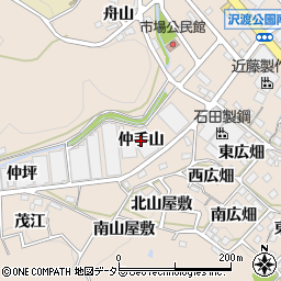 愛知県幸田町（額田郡）深溝（仲手山）周辺の地図