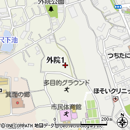 大阪府箕面市外院1丁目9周辺の地図