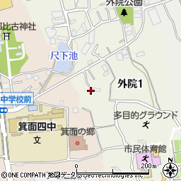 大阪府箕面市外院1丁目7周辺の地図