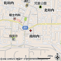 京都府城陽市富野南垣内周辺の地図