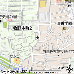 大阪府枚方市東牧野町21周辺の地図
