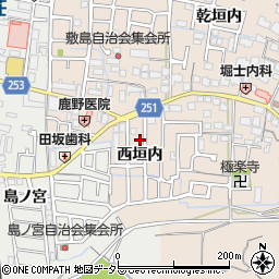 京都府城陽市富野西垣内周辺の地図