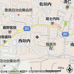 京都府城陽市富野西垣内55周辺の地図