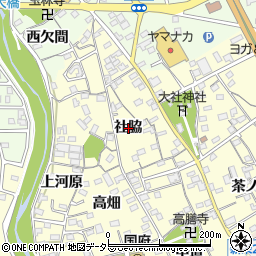 愛知県豊川市国府町（社脇）周辺の地図