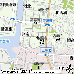 愛知県西尾市寺津町南馬場周辺の地図