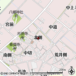 愛知県西尾市針曽根町北側周辺の地図