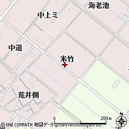 愛知県西尾市針曽根町米竹周辺の地図