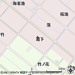愛知県西尾市熱池町道下周辺の地図