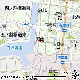愛知県西尾市寺津町（浜南）周辺の地図