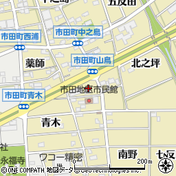 愛知県豊川市市田町（山鳥）周辺の地図