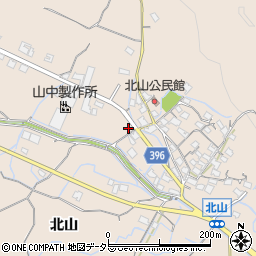 兵庫県姫路市飾東町北山周辺の地図