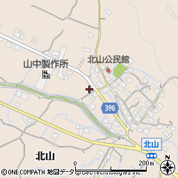 兵庫県姫路市飾東町（北山）周辺の地図